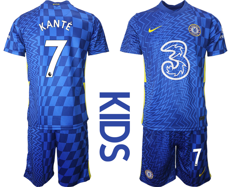 Youth 2021-2022 Club Chelsea FC home blue #7 Nike Soccer Jerseys->chelsea jersey->Soccer Club Jersey